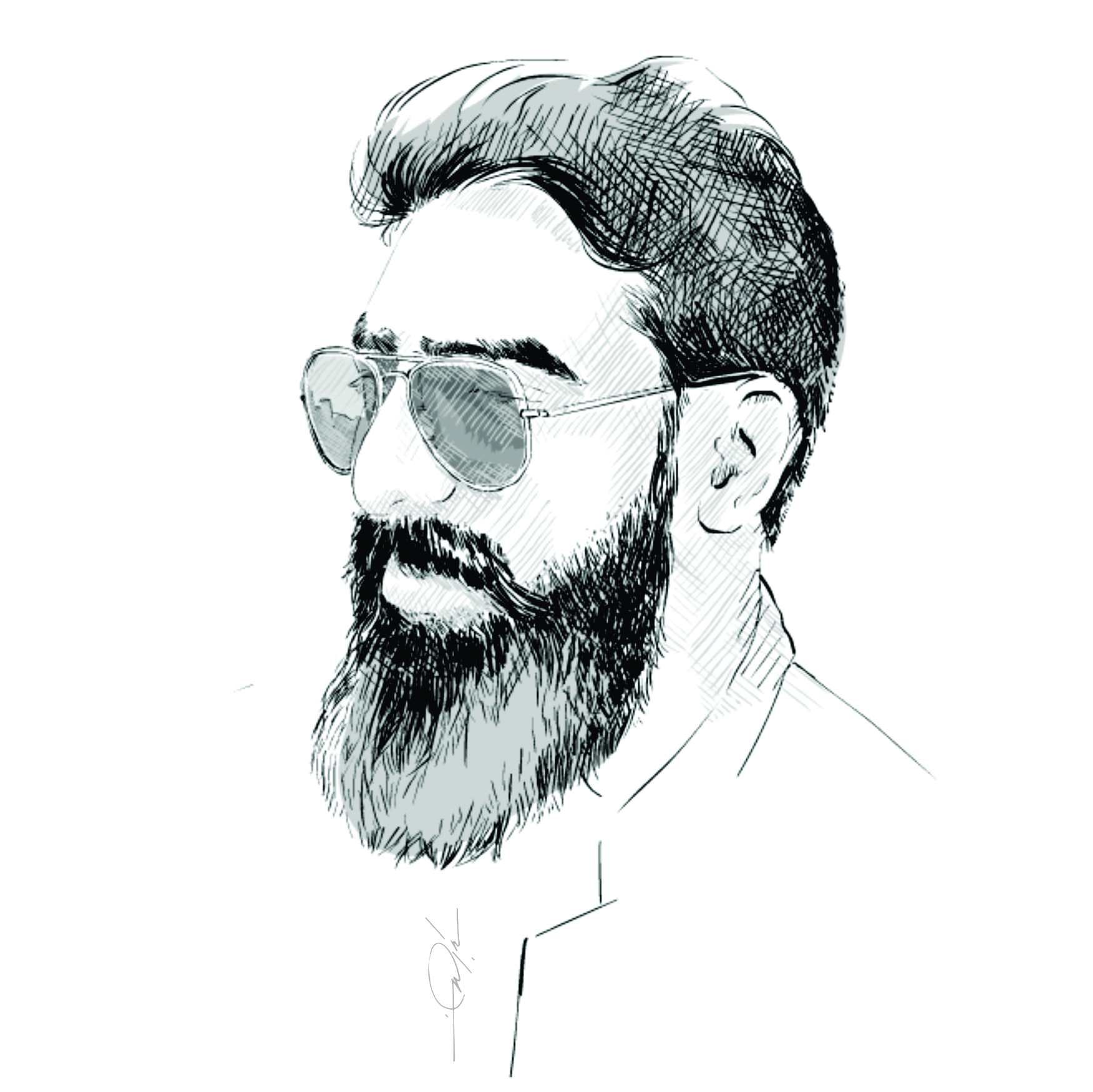 Dr Ayaz Muhammad Hanif - Portrait Sketch